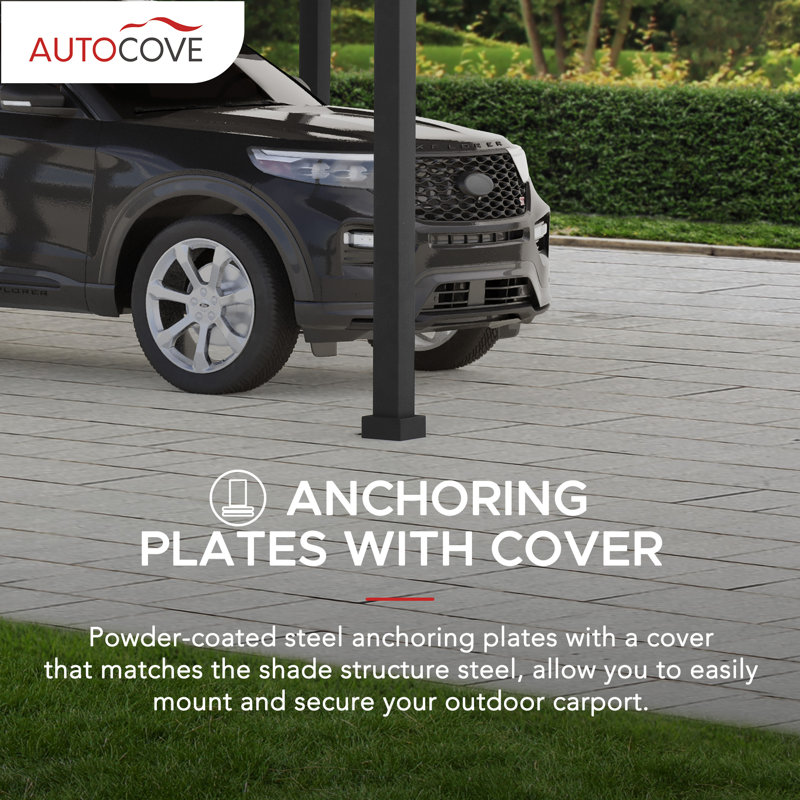 Sunjoy AutoCove 12x20 Metal Carport, Outdoor Living Pavilion, Gazebo